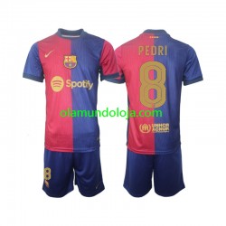 Camisola FC Barcelona UCL Font PEDRI 8 Criança Equipamento Primeiro 2024-2025 Manga Curta